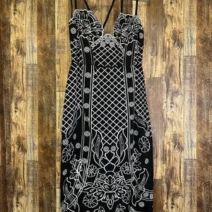 ASOS design tall midi pencil dress in cut work embroidery